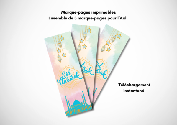 Ensemble de 3 marque-pages spécial fête de l'Aïd