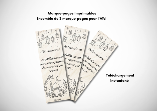 Ensemble 3 marque-pages spécial fête de l'Aïd