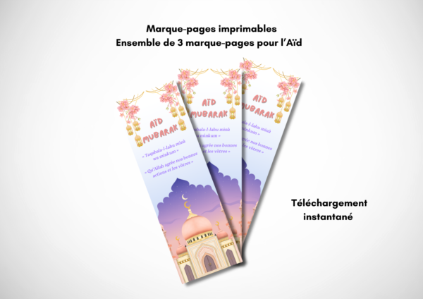 Ensemble 3 marque-pages spécial fête de l'Aïd